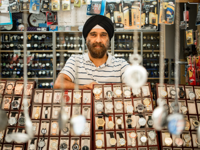 Watch and accessories at Oberoi Watches, Shepherd’s Bush Market, West London